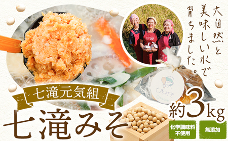 味噌 七滝みそ 約3kg 七滝元気組 |味噌味噌味噌味噌味噌