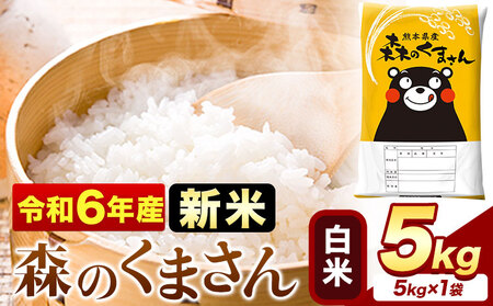 令和6年産 新米 森のくまさん 5kg × 1袋 白米 熊本県産 単一原料米 森くま[11月-12月より出荷予定]送料無料