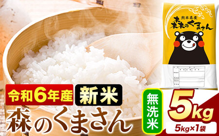 令和6年産 無洗米 森のくまさん 5kg × 1袋 熊本県産 単一原料米 森くま[7-14日以内に出荷予定(土日祝除く)]送料無料 mori