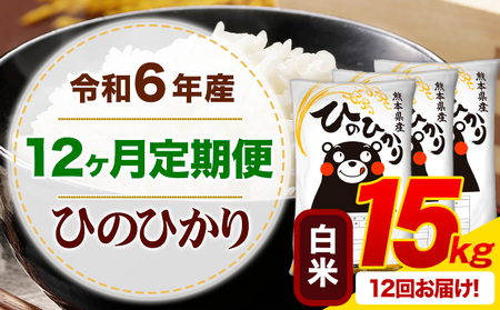 [12ヶ月定期便]令和6年産 白米 ひのひかり 定期便 15kg|米定期米定期米定期