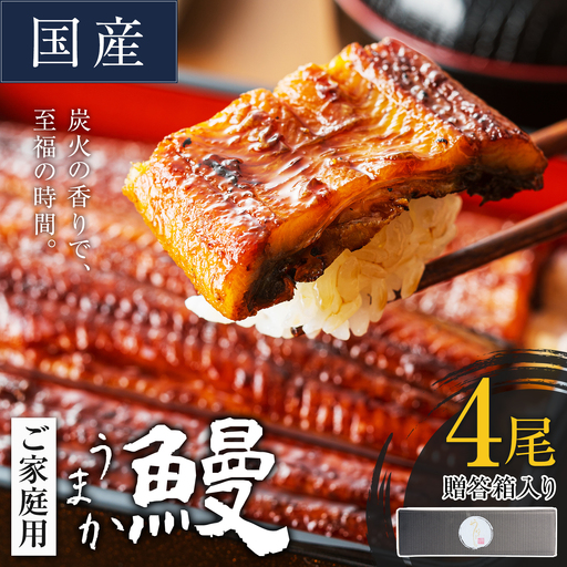 うなぎ ご家庭用 4尾  国産 タレ付 鰻