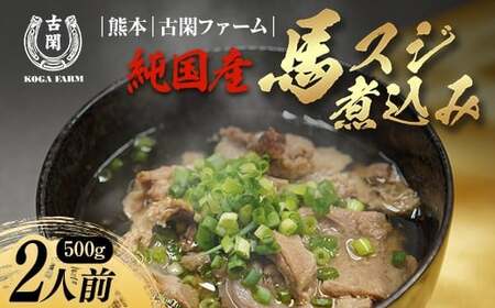 FK7-0220_純国産馬 馬スジ煮込み (味付き/2人前) 肉 馬肉 馬スジ 熊本県 熊本 嘉島