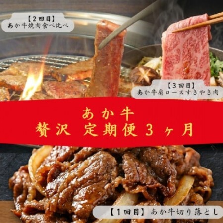 [毎月定期便]あか牛 贅沢 定期便[3か月]全3回[配送不可地域:離島]