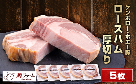 [無添加]ケンボロー・ホエー豚 ロースハム厚切り 5枚_肉 ハム 豚肉 _[配送不可地域:離島]