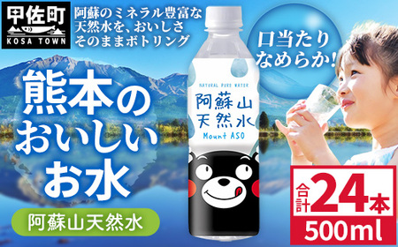 熊本のおいしいお水 阿蘇山天然水 500ml×24本（1ケース）（共通返礼品・御船町） - 飲料水 ミネラルウォーター 軟水 防災 備蓄 ローリングストック【価格改定】