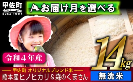 【翌月以降お届け月指定可能】【令和３年度産・無洗米】熊本県産　14kg　甲佐米（7.0kg×2袋）