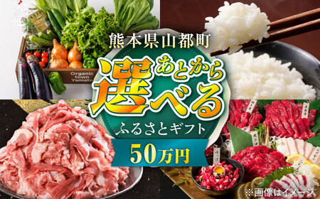 [あとから選べる]山都町ふるさとギフト 50万円分 米 牛肉 有機野菜 あか牛 馬刺し 定期便 山都