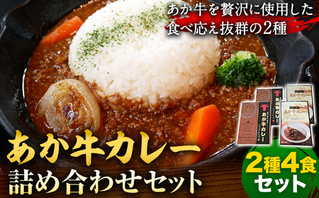 あか牛 カレー 詰め合わせ セット 2種 4食 セット 道の駅竜北[60日以内に出荷予定(土日祝除く)] 熊本県 氷川町 あかうし カレー ビーフカレー 熊本和牛 牛 送料無料 レトルト