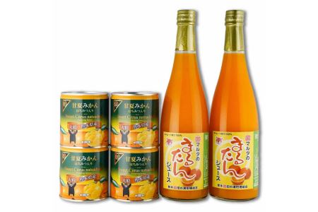 B167-10 甘夏みかん缶詰(4缶)まるたんジュース(2本)セット