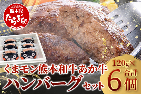 熊本県産 あか牛 100% ハンバーグ 120g×6個 あか牛のたれ200ml セット くまモン パッケージ[ 牛肉 くまモン ハンバーグ あか牛 牛肉 肉 熊本産 国産牛 和牛 うま味 はんばーぐ 熊本県 