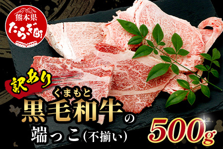 [訳あり]くまもと黒毛和牛 の 端っこ (不揃い) 切り落とし 切れ端 500g 本場 熊本県 ブランド 牛 黒毛 和牛 上質 国産 牛肉 熊本県