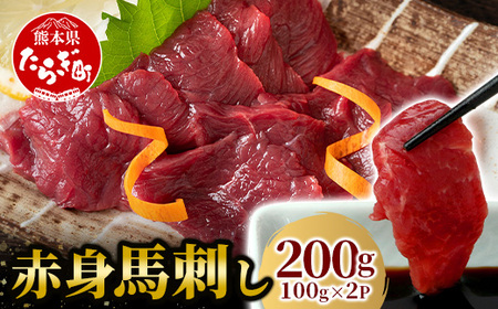 [年内配送] 赤身 馬刺し ブロック 計200g(100g×2パック)冷凍真空パック ※12月18日〜28日発送※ 熊本県 多良木町 たらぎ 馬肉 馬刺し 冷凍 真空 熊本肥育 年内発送 年内配送 041