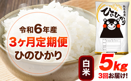 令和6年産[3ヶ月定期便] 白米 ひのひかり 5kg [お申し込み月の翌月から出荷開始] 熊本県産 白米 精米 ひの 送料無料 熊本県 山江村 SDGs 米 コメ こめ 国産