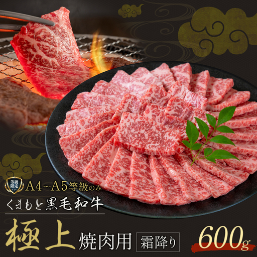 黒毛和牛 くまもと黒毛和牛 A4-A5等級 霜降り 焼肉 600g 黒毛和牛