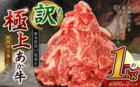 熊本県産 あか牛 「-延寿牛-」 焼肉 切り落とし 約1kg | 肉 にく お肉 おにく 牛肉 熊本県 苓北町