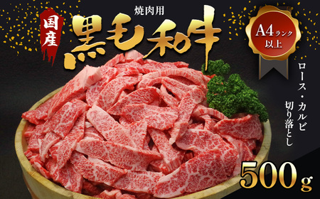 熊本県産 黒毛和牛 焼肉用ロース カルビ 切り落とし 500g A4〜A5ランク | 牛肉 焼肉 焼き肉 ロース
