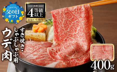 A01136-C [父の日ギフト]A4等級以上 百年の恵おおいた和牛 すき焼き・しゃぶしゃぶ用ウデ400g おおいた和牛認定取り扱い店 株式会社はしづめ ≪6月15日お届け≫