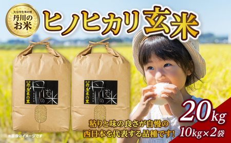 丹生米の里丹川のお米 ヒノヒカリ玄米 20kg