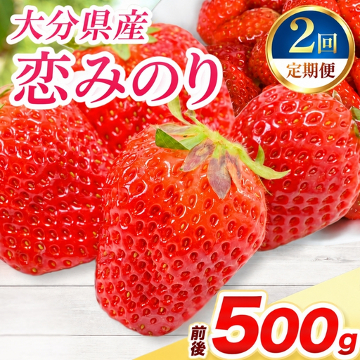 [定期便2回]恋みのり × 2パック ( 約500g ) ( 1パック/250g前後 ) | いちご ベリー フルーツ 果物 産地直送 大分県 中津市