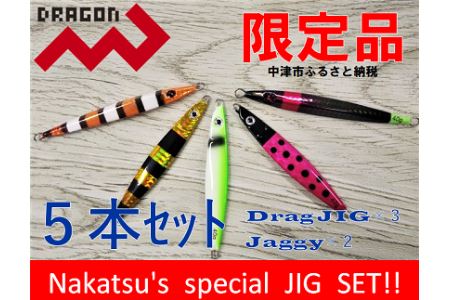 [Dragonシリーズ]中津市限定スペシャルジグセット 40g×5個 限定カラー 数量限定