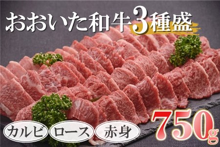 おおいた和牛3種盛 カルビ・ロース・赤身各250g 小分け 牛肉 和牛 豊後牛 焼肉 焼き肉セット 大分県産 中津市