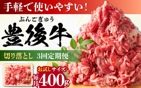 [全3回定期便][お試しにピッタリ!] おおいた豊後牛 牛肉 切り落とし 400g 日田市 / 株式会社MEAT PLUS 肉 牛肉 和牛[AREI038]