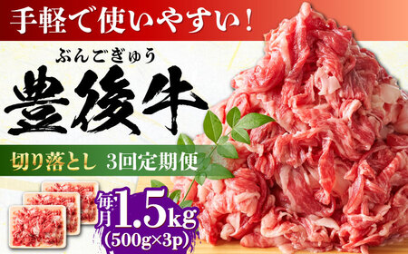 [全3回定期便][たっぷりお得!]おおいた豊後牛 牛肉 切り落とし 1.5kg (500g×3) 日田市 / 株式会社MEAT PLUS 肉 牛肉 和牛[AREI050]