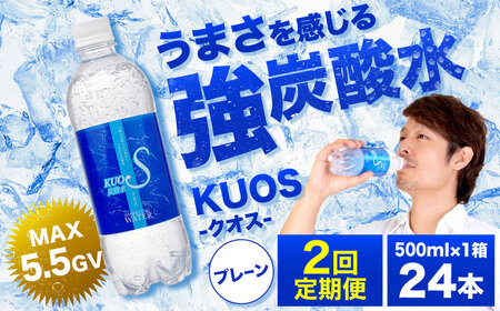[全2回定期便]強炭酸水クオス プレーン 500ml×24本 / 炭酸水 炭酸水 炭酸水 炭酸水 炭酸水 炭酸水/日田市 / 株式会社OTOGINO[AREF090]