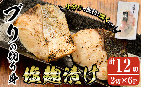 ブリ塩麹漬け(計12切・2切×6P) 国産 ぶり 鰤 塩こうじ 麹 簡単 調理 冷凍 大分県 佐伯市[AN112][ぶんご銘醸 (株)]