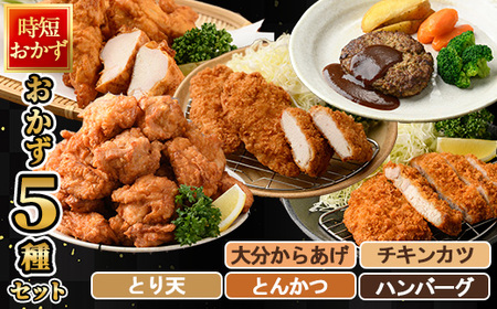 下ごしらえ済み おかず5種セット (5種・合計2.3kg) からあげ 唐揚げ とり天 チキンカツ とんかつ ハンバーグ 冷凍 惣菜 お弁当 簡単 時短 [DH310][ネクサ]