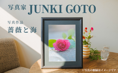 写真家 JUNKI GOTO 作品『薔薇と海』 写真(1枚・フォトフレーム付) 写真 大分県 佐伯市 蒲江 インテリア 雑貨 フォト 額付き[JD001][JUNKI GOTO]