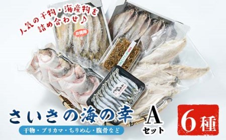 さいきの海の幸Aセット (6種) 鯵 カマス ブリカマ うるめいわし ちりめん 魚 干物 海産物 加工食品 セット 詰め合わせ 大分県 佐伯市【EW014】【(株)Up】