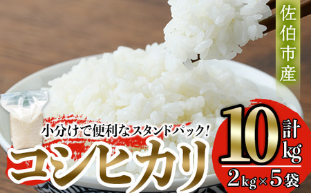 ＜令和7年産・新米＞大分 コシヒカリ 精米済 (計10kg・2kg×5袋) 小分け 個包装 スタンドパック お米マイスター 厳選 お弁当 おにぎり 佐伯市産 大分県 佐伯市 【GG01】【大分県米穀卸 (株)】