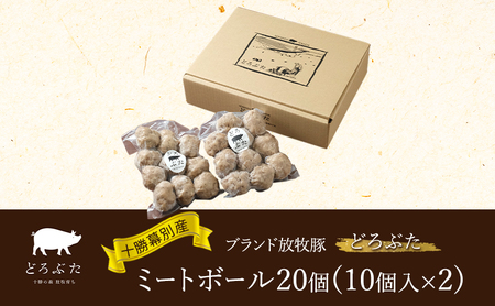 十勝幕別産ブランド放牧豚[どろぶた]ミートボール20個(10個入×2) 北海道 エルパソ 放牧豚