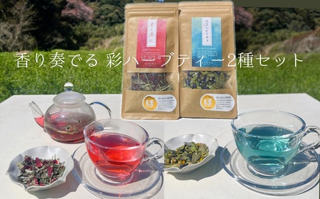 香り奏でる 彩ハーブティー2種セット 自然栽培ハーブ ノンカフェイン デトックス 癒し