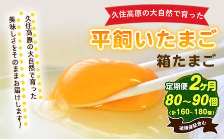 [2ヶ月定期便] 久住高原 平飼いたまご 箱たまご 5kg