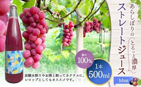 [blue]あらしぼりのとろっと濃厚、ストレートジュース 果汁100% 1本(500ml)