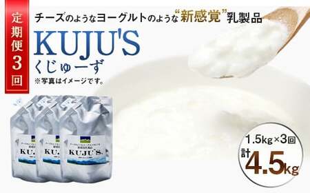 [定期便3回]毎月届く 『 KUJU'S くじゅーず』 500g×3パック×3ヶ月 合計4.5kg 家庭用パックタイプ チーズ プレーン 無糖 乳製品 低脂肪 高カルシウム スキール