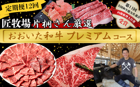[10月発送開始][12か月定期便]匠牧場 片桐さん厳選[おおいた和牛プレミアムコース] 牛肉 和牛 定期便 12回 12ヶ月 おすすめ 国産 [102-830]