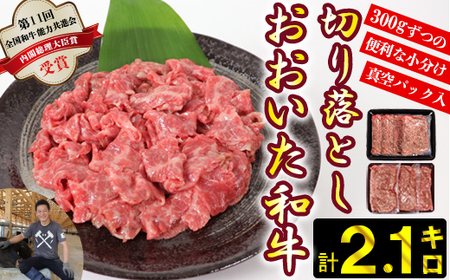 ＜生産者支援品＞おおいた和牛切り落とし2.1kg（300g×7p） ※真空パック 【匠牧場】＜102-003_5＞