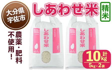 [令和6年産・新米]しあわせ米 精米(計10kg・5kg×2袋) お米 白米 10キロ 常温 常温保存 [101000701][宇佐本百姓]