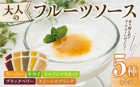 フルーツソース5種×2セット(合計400g・1セット 40g×5種) フルーツ ヨーグルトソース 低糖度 ソース ヨーグルト[118400200][乙女キッチン]