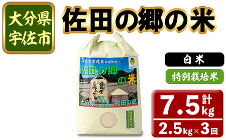 [定期便・総3回][令和7年産]佐田の郷の米 特別栽培米(計7.5kg)お米 白米 ごはん ヒノヒカリ ひのひかり ブランド米 常温 常温保存[211700600][雅設置プロジェクト 佐田の郷の会]
