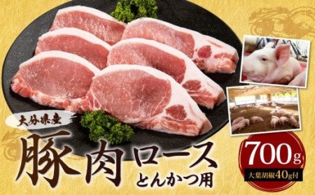 大分県産 豚肉 ロース とんかつ用 700g 大葉胡椒付き