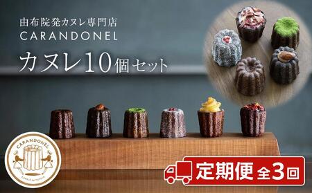 [定期便 全3回]由布院発カヌレ専門店「CARANDONEL」カヌレ10個セット×3回お届け | カヌレ 冷凍カヌレ 人気カヌレ おすすめカヌレ スイーツ