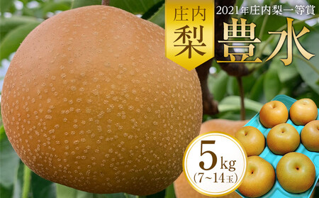 [2021年庄内梨一等賞]庄内梨 豊水 5kg(7〜14玉)[2025年9月上旬頃より発送]