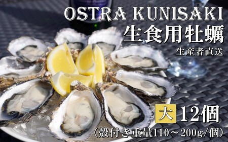 2360R_生食用殻付き牡蠣「Ostra Kunisaki」大きいサイズ12個(殻付き重量110〜200g/個)