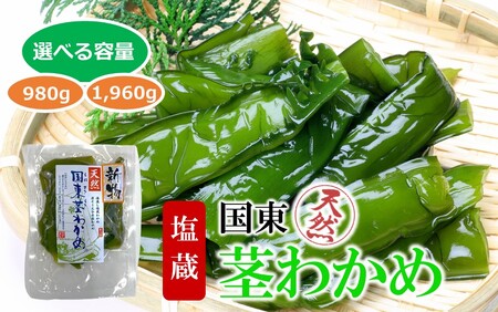 2550R_2コリコリ食感がクセになる! 国東 天然 茎わかめ 280g×6P + 140g×2P(湯通し塩蔵 1,960g)