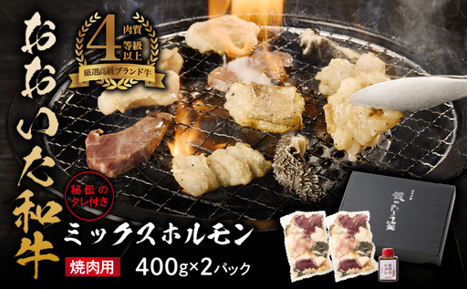 [秘伝のタレ付]おおいた和牛ミックスホルモン400g×2パック_2678R 焼肉 バーベキュー BBQ ミシュラン 高級店