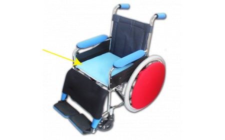 2009R-1_クロッツ エア ずれ防止クッション (底面滑り止め/車椅子サポート用品) ライトブルー